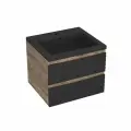 Тумба с раковиной Bau Stil Loft black brushed, раковина кварцевая BAU Stil 50, черный металлик