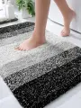 Коврик для ванной премиум, противоскользящая основа, впитывающая способность, черный, 50x75см