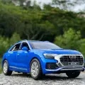 1:32 AUDI Q8 SUV, модель автомобиля из сплава, литье под давлением, металлические игрушечные транспортные средства, модель автомобиля, высокая имитация звука, свет, коллекция, детская игрушка в подарок, Синий