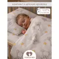 Детское постельное белье в кроватку Мишки бежевый бязь 3 предмета с 1 нав. 40х60