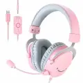 Игровая гарнитура Fifine H9 Gaming Headsets, полноразмерные, объемный звук, розовый