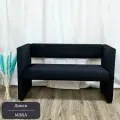 Диван прямой Мисса, велюр черный, для дома, офиса, зоны ожидания 124х72х57 EDLEN