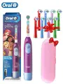 Детская зубная щетка Oral-B Princess Kids 5510, мягкая щетина, вращающаяся головка, 9 насадок