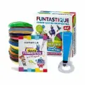 Набор для 3Д творчества 4в1 FUNTASTIQUE 3D ручка CLEO (Синий) с подставкой+PLA-пластик 20 цветов+Книжка с трафаретами , картриджи , стержни , триде , подарок для ребенка