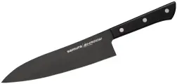 Нож кухонный Samura SHADOW Гранд Сантоку 197мм, AUS-8 с покрытием Black-coating, ABS пластик. SH-0096