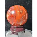 Камень шар красная яшма, натуральный камень, амулет, талисман, оберег, декор 358 гр