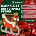 Когтеточка лежанка сани напольная для игры Petree Snowmobile, для кошек, 82х34х48см