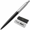 Ручка шариковая PARKER Jotter Core Bond Street Black CT, корпус черный, детали хром, синяя, 1953184, 142381