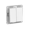 10 шт. Systeme Electric AtlasDesign Белый Переключатель 2-клавишный сх.6, 10АХ, механизм, ATN000165
