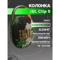 Колонка портативная JBL Clip 5, карабин, влагозащищенный, IP67, камуфляж