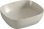 Накладная раковина VitrA Outline Recycled 48 фарфоровая, без отверстия под смеситель, раковина для ванной, 47, 5 см, прямоугольная, бежевая