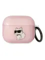 Lagerfeld для Airpods 3 чехол TPU with ring NFT Choupette Translucent Pink