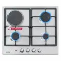 Варочная панель газовая Simfer 60см, электрическая конфорка, газ-контроль, электроподжиг, решетки чугун, 5 ЛЕТ гарантия