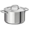 Кастрюля 365+, с крышкой, для индукции, нержавеющая сталь, 5 л