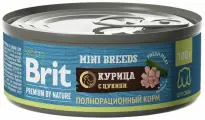 Консервы BRIT PREMIUM BY NATURE DOG для взрослых собак маленьких пород с курицей и цукини (100 гр х 12 шт)