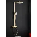 Душевая стойка для ванны FRAP F2490-3, золотой сатин, латунный корпус
