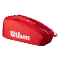 Теннисная сумка Wilson SUPER TOUR RED 2025 (6 ракеток)