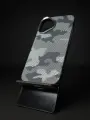 Чехол Айфон 16 из Кевлара / чехол на iPhone 16 с MagSafe LUXO Life+, серебристый камуфляж, карбоновый
