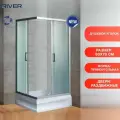 Душевой уголок River Morava XL 90/70/24 MT с поддоном стекло матовое, профиль серебристый, универсальная