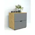 Есэндвич Grand-Лаворо-2 Комод 70х70х50 см, с ящиками (Дуб бунратти/Вулканический серый)