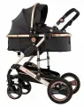 Коляска-трансформер 2в1 Wisesonle реверсивный блок/ черный лен