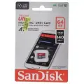 Карта памяти SanDisk Ultra, 64ГБ, UHS-I, класс скорости A1, серый