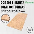 ОСП (OSB 3) плита Дом Дерева влагостойкая 1250х700х6мм 4 шт.