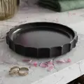 Интерьерная посуда для кухни и гостиной. Декоративная поднос - подставка 17х17 см. San Marino circle M черная глянцевая.