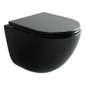Унитаз подвесной Ceramica Nova Vogue CN4008TMB черный матовый, с крышкой микролифт, безободковый, слив-торнадо