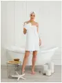 Набор для бани и сауны женский махровый BIO-TEXTILES белый XL-2XL (75*140) накидка парео, чалма, варежка