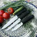 Набор кухонных ножей из кованой стали Х12МФ, рукояти из эластрона