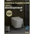 Унитаз подвесной торнадо безободковый с быстросъемным сиденьем микролифт Teymi Helmi Pro Vortex T40310