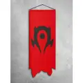 Вертикальный флаг с рваным краем Орда Вархаммер Warhammer 40000, 50х120 см, шёлк