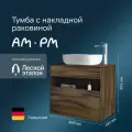 Тумба с раковиной в ванную AM.PM Func 80 см, дуб текстурированный, накладная раковина 51 см