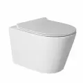 Унитаз подвесной Bond Oval F03-10 белый с сиденьем микролифт безободковый смыв торнадо