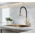 NEW. Смеситель для кухни с гибким изливом с подключением к фильтру Золото/Черный ESKO Line EL_K102gbs