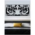 Наклейка интерьерная черная Взгляд тигра (украшение, декор, дизайн, на окно, на дверь, на стену, на шкаф, полоски)