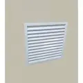 Решетка наружная вентиляционная 400х400 жалюзийная встраиваемая стальная, белая, оцинкованная