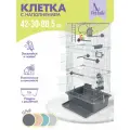 Клетка для птиц разборная PetTails, шаг прута до 11мм, 42*30*h88,5см, серая
