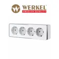 Розетка четверная с заземлением и шторками Werkel Gallant W5072210, белый, IP20