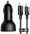 Автомобильное зарядное устройство Baseus Superme Digital Display PPS Dual Quick Charger Car Charger Black (With Baseus Xiaobai Series Fast Charging Cable Type-C to Type-C 100W (20V/5A) 1m Black) (TZCCZX-01)