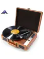 Виниловый проигрыватель с Bluetooth LP-160B Проигрыватель виниловых пластинок в стиле ретро, коричневый