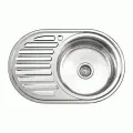 Врезная кухонная мойка Ledeme L87750-R, овальная, нержавеющая сталь, серебристая