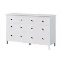 Деревянный комод для одежды большой 8 ящиков белый хемнэс, массив сосны 160х50х96 см, икеа