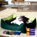 Лежанка для кошек и собак Pride ВЕЛЮР прямоугольная, цвет зеленый 70х60 см