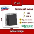 Вывод кабеля, карбон, Schneider Electric AtlasDesign (комплект 2шт)