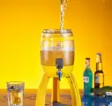 Пивная башня Бочка с подсветкой и краном, объем 3 литра, цвет желтый