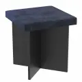 Пуфик серии основа - велюр синий бархат №1 (ровная поверхность), Черный