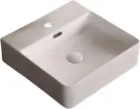 Накладная раковина Ceruttispa CR7602B 42 фарфоровая, со сливом-переливом, раковина для ванной, 42 см, квадратная, белая