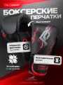 Боксерские перчатки PANTHER ENERGY Lighting Red, искусственная кожа, черно-красные, 14 унций